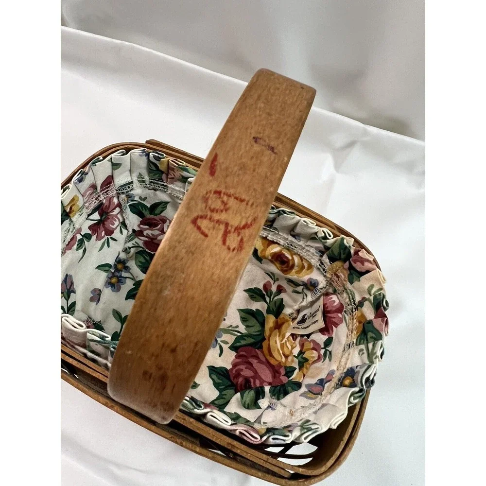 Longaberger Basket American with Rose Liner‎ 1997
